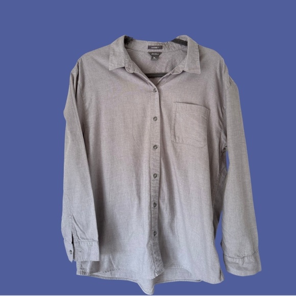 Eddie Bauer L | Boyfriend Fit Oversized Grey Button-Up Shirt - Picture 1 of 6
